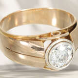 Ring: antiker Solitär- Diamant-Goldschmiedering, schöner Dia… - Foto 3