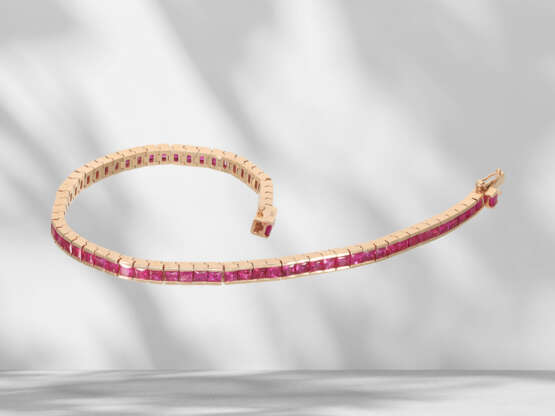 Bracelet: modern and high-quality ruby tennis bracelet in 18… - photo 2