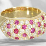 Ring: modern, like new cocktail ring with rubies and brillia… - photo 4