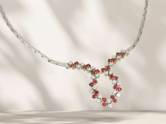 Chain/necklace: high-quality vintage ruby/brilliant-cut diam… - photo 3