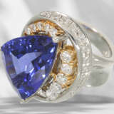 Ring: unique, heavy platinum ring with top quality tanzanite… - photo 7