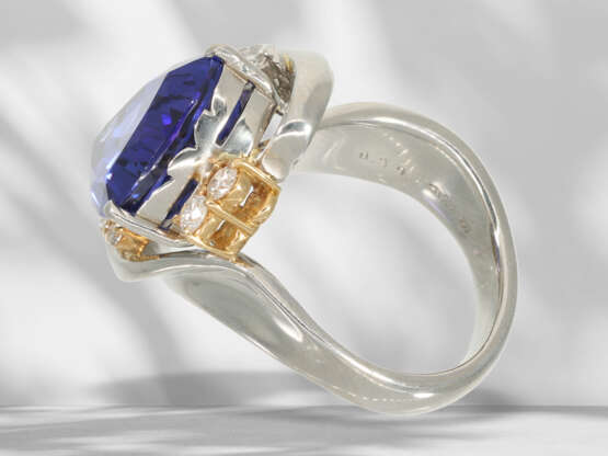 Ring: unique, heavy platinum ring with top quality tanzanite… - photo 8