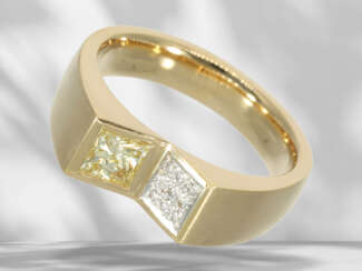 Ring: high-quality, modern brilliant-cut diamond/diamond des…