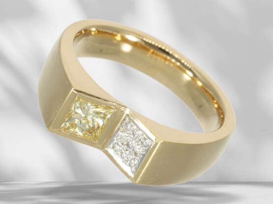 Ring: high-quality, modern brilliant-cut diamond/diamond des… - photo 1