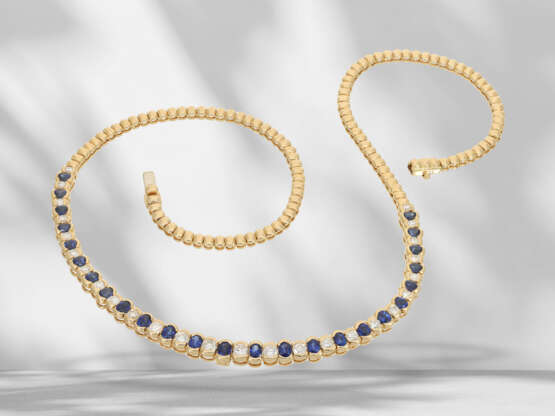 Chain: high-quality vintage sapphire/brilliant necklace, 6.2… - photo 2