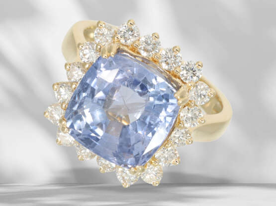 Ring: goldsmith ring with particularly beautiful Ceylon sapp… - photo 1