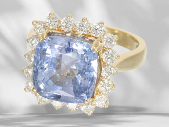 Ring: goldsmith ring with particularly beautiful Ceylon sapp… - фото 3