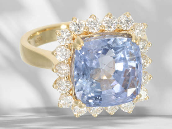 Ring: goldsmith ring with particularly beautiful Ceylon sapp… - фото 5
