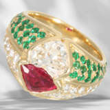 Ring: unique goldsmith's design with very precious stones, r… - photo 1