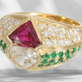 Ring: unique goldsmith's design with very precious stones, r… - photo 3