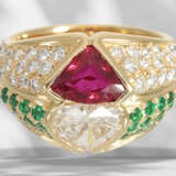 Ring: unique goldsmith's design with very precious stones, r… - фото 4