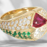 Ring: unique goldsmith's design with very precious stones, r… - фото 5