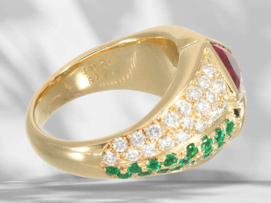Ring: unique goldsmith's design with very precious stones, r… - фото 6