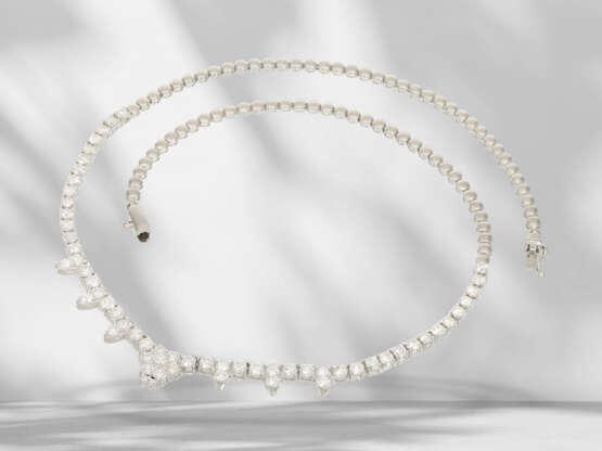 Chain: modern platinum necklace set with diamonds, 5.34ct, l… - фото 2