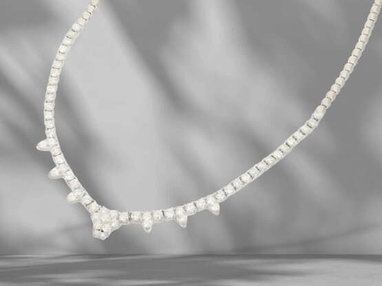 Chain: modern platinum necklace set with diamonds, 5.34ct, l… - фото 3