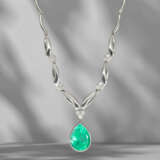 Chain: exceptional platinum necklace with Colombian emerald … - фото 3