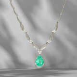 Chain: exceptional platinum necklace with Colombian emerald … - фото 5