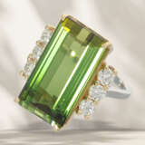 Ring: like new tourmaline/brilliant-cut diamond goldsmith ri… - photo 1