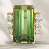 Ring: like new tourmaline/brilliant-cut diamond goldsmith ri… - photo 2
