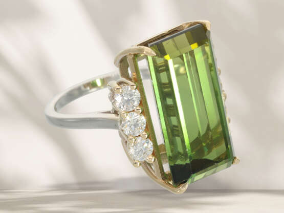 Ring: like new tourmaline/brilliant-cut diamond goldsmith ri… - photo 3