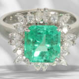 Ring: hochwertiger Platinring mit großem, hochfeinen Smaragd… - Foto 2