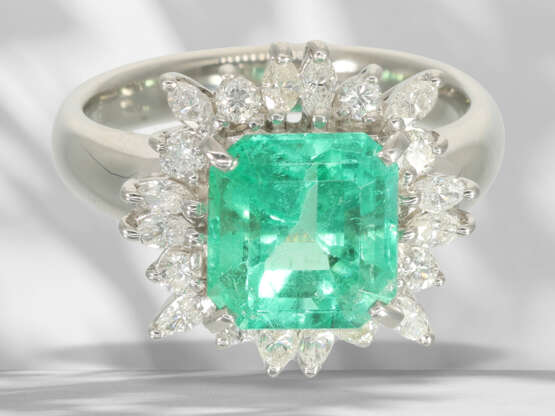Ring: hochwertiger Platinring mit großem, hochfeinen Smaragd… - Foto 3