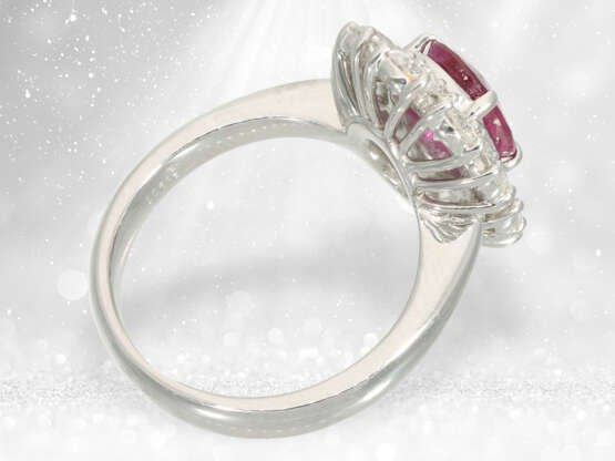 Ring: extremely exclusive platinum ring with certified Burma… - photo 4