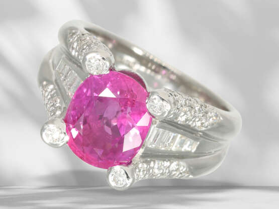 Ring: äußerst wertvoller Rubin/Diamantring, Platin, zertifiz… - Foto 1