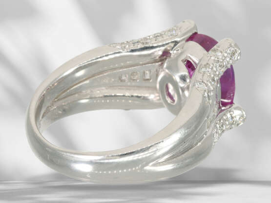 Ring: äußerst wertvoller Rubin/Diamantring, Platin, zertifiz… - Foto 7
