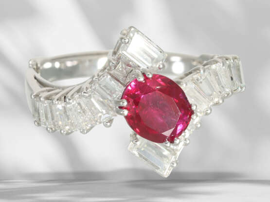 Exclusive ruby/diamond goldsmith ring, ultra-fine carmine re… - photo 2