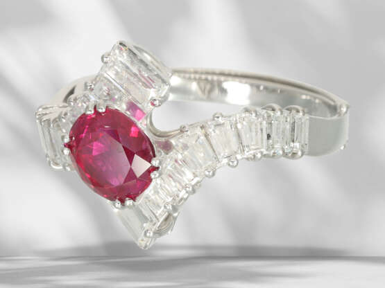 Exclusive ruby/diamond goldsmith ring, ultra-fine carmine re… - photo 5