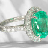 Ring: wertvoller Platinring mit großem Smaragd von 6,1ct und… - Foto 5