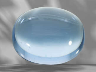 Loose natural maxixe beryl in oval cabochon cut, 24.6ct, blu…