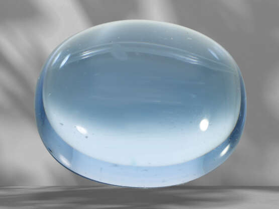 Loose natural maxixe beryl in oval cabochon cut, 24.6ct, blu… - photo 1