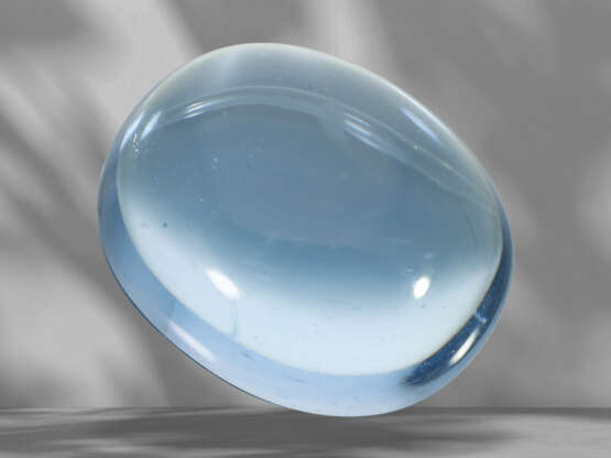 Loose natural maxixe beryl in oval cabochon cut, 24.6ct, blu… - фото 2