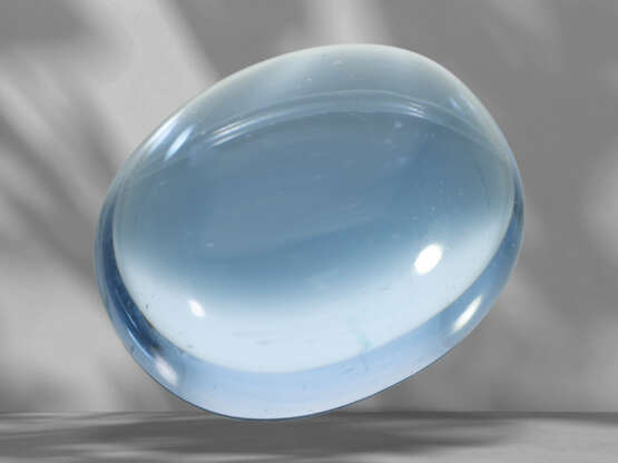 Loose natural maxixe beryl in oval cabochon cut, 24.6ct, blu… - фото 3