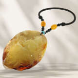 Very beautiful and elaborately cut amber cameo pendant, Budd… - photo 6