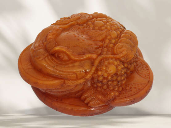 Figure/carving: Asian teak/amber carving, "Money frog/Feng S… - фото 2