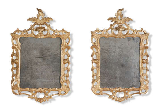 A PAIR OF GEORGE II GILTWOOD MIRRORS - photo 1