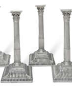 Silber. A SET OF FOUR GEORGE III SILVER CANDLESTICKS