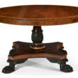 A REGENCY ORMOLU-MOUNTED, ROSEWOOD, AMBOYNA, ROSEWOOD-GRAINED, AND PARCEL-EBONIZED CENTER TABLE - Auktionsarchiv