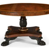 A REGENCY ORMOLU-MOUNTED, ROSEWOOD, AMBOYNA, ROSEWOOD-GRAINED, AND PARCEL-EBONIZED CENTER TABLE - фото 1