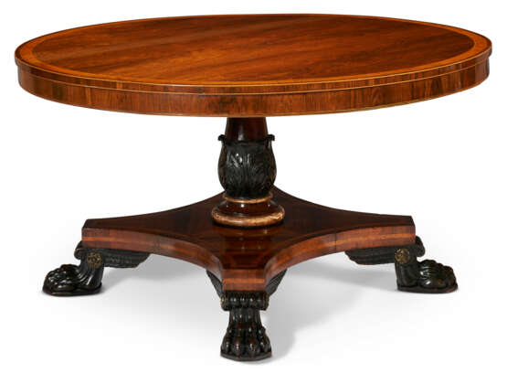 A REGENCY ORMOLU-MOUNTED, ROSEWOOD, AMBOYNA, ROSEWOOD-GRAINED, AND PARCEL-EBONIZED CENTER TABLE - photo 2