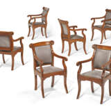 A SET OF SIX ANGLO-INDIAN PADOUK ARMCHAIRS - фото 1