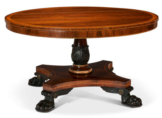 A REGENCY ORMOLU-MOUNTED, ROSEWOOD, AMBOYNA, ROSEWOOD-GRAINED, AND PARCEL-EBONIZED CENTER TABLE - photo 3