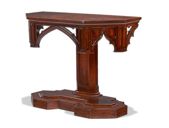 A VICTORIAN GOTHIC-REVIVAL OAK SIDE TABLE - photo 2
