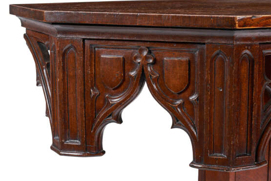 A VICTORIAN GOTHIC-REVIVAL OAK SIDE TABLE - photo 5