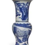A CHINESE PORCELAIN BLUE AND WHITE PHOENIX-TAIL VASE - photo 2