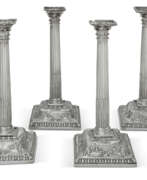 William Fountain. A SET OF FOUR GEORGE II SILVER CANDLESTICKS