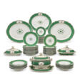 A CHAMBERLAIN'S WORCESTER GREEN-GROUND CRESTED DINNER SERVICE - Auktionsarchiv